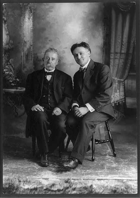 Houdini with Ira Davenport, full-length portrait, seated. Source: The Library of Congress.