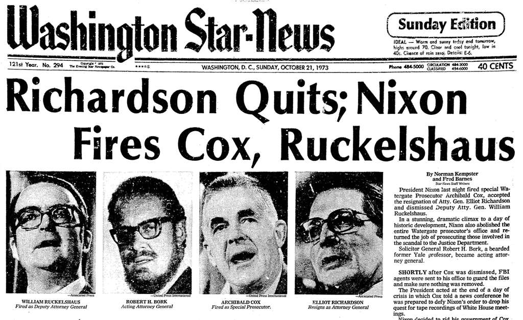 Evening Star, published as Washington Star-News (Washington (DC), District of Columbia) • 10-21-1973 • Page 1.jpg