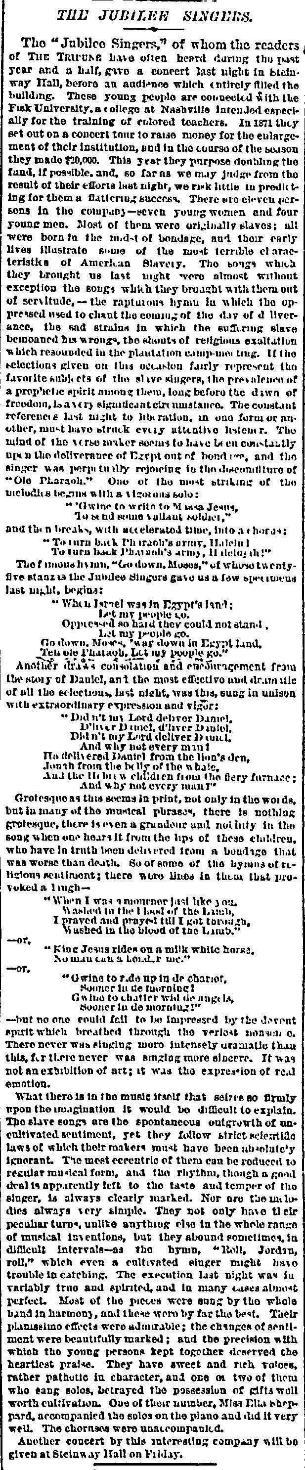 New York Tribune, January 15, 1873. America’s Historical Newspapers.
