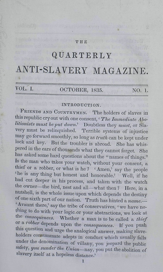 quarterly anti-slavery magazine Vol 1 No 1.jpg
